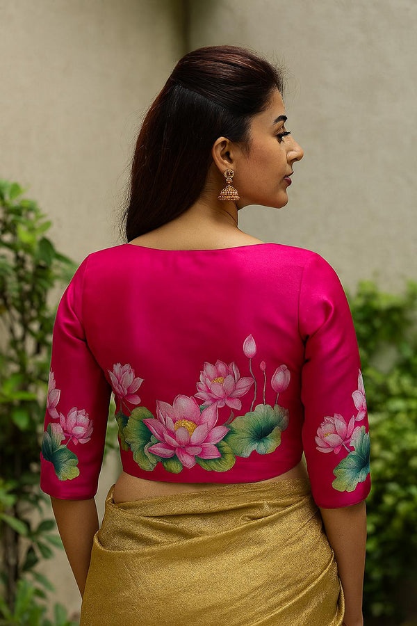 Pichwai Stunning Print with Handwork Blouse