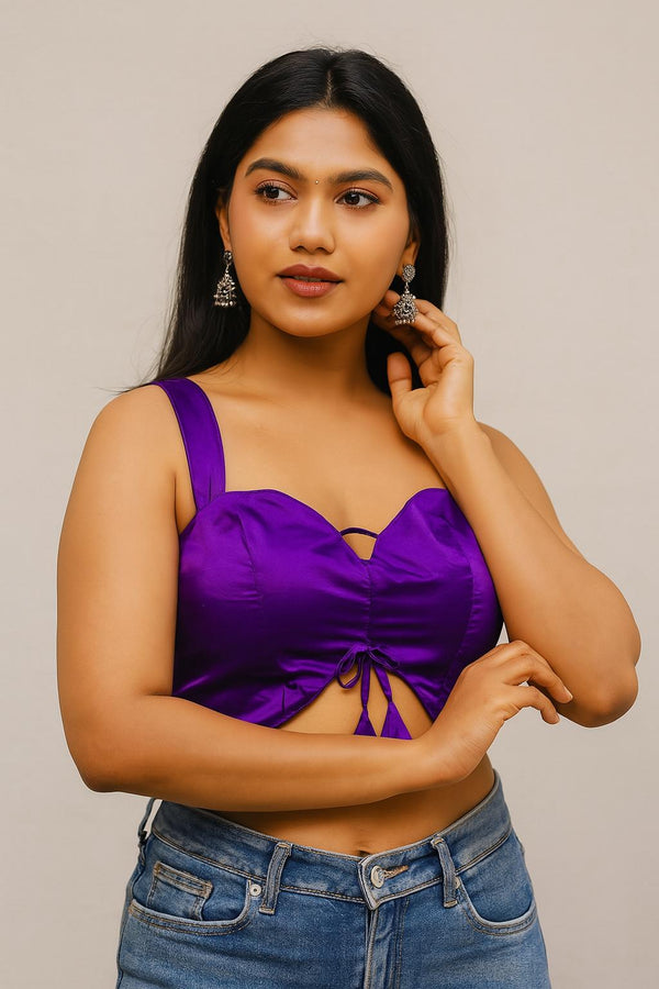 Ariah Soft Silk Plain Boutique Blouse