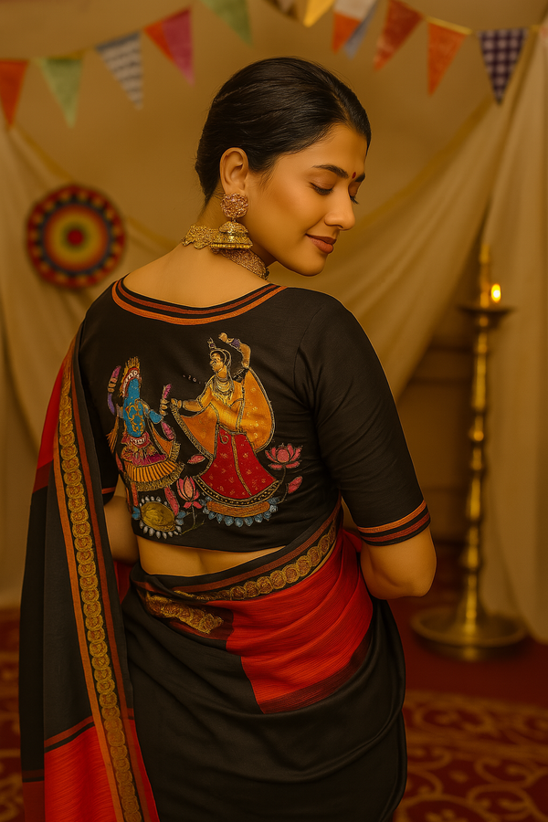 Handcrafted Elegance - Radha Krishna Printed Blouse