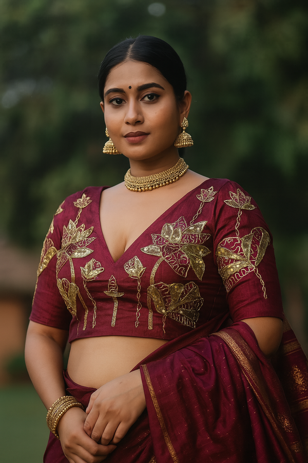 Heavy Beautiful Handwork Blouse with Hand Sequence Work