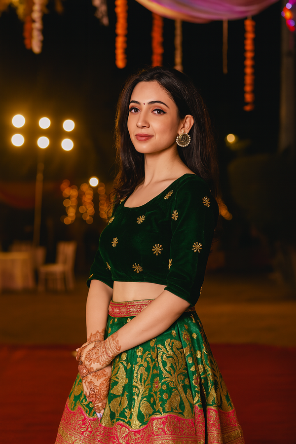 Jeenal Velvet Elegance with Handwork Details
