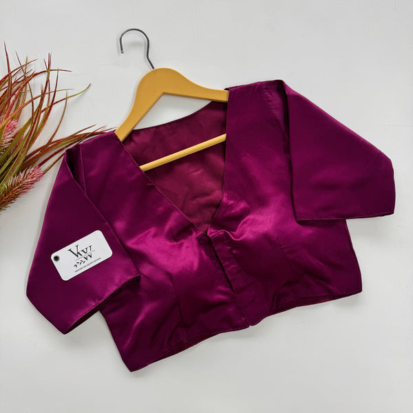 Elegant Soft Silk Fabric Plain Blouse