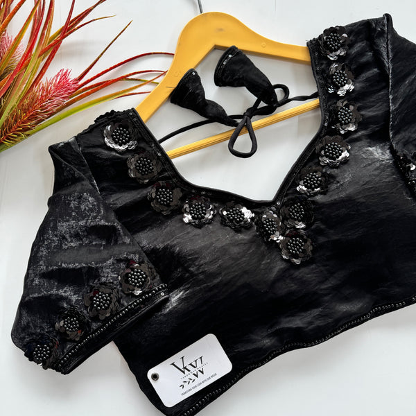 Exquisite Hand-Beaded Blouse with Artisanal Details
