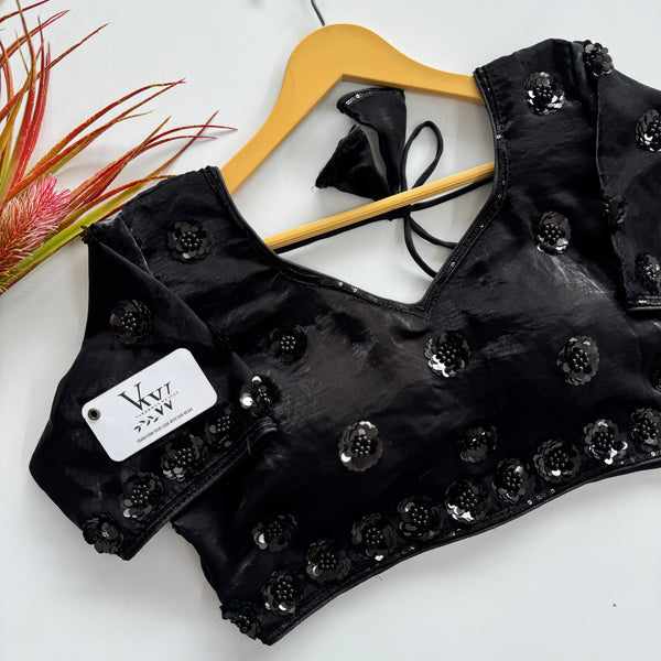 Exquisite Hand-Beaded Blouse with Artisanal Details 1