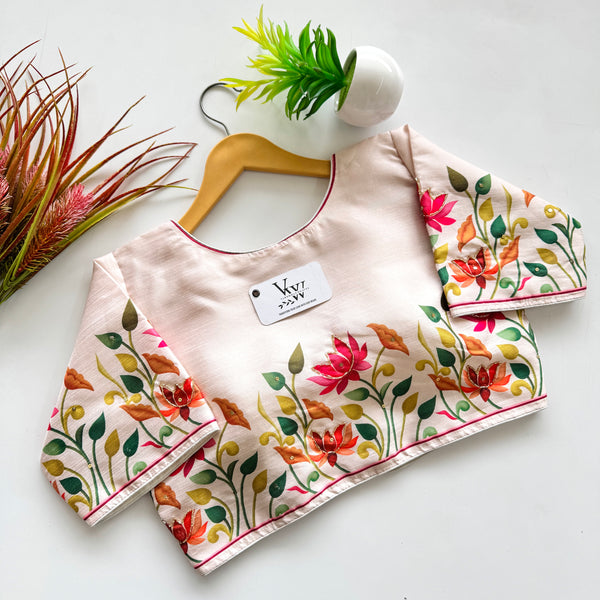 Stunning Pichwai Printed Stitched Blouse with Artistic Handwork