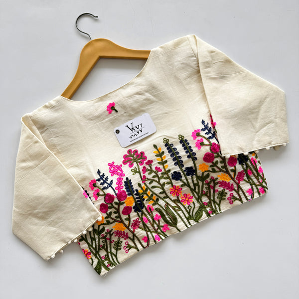 Khaadi Cotton Blouse with Beautiful Multi-Threadwork 1