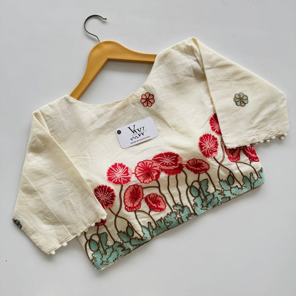 Khaadi Cotton Blouse with Beautiful Multi-Threadwork 7