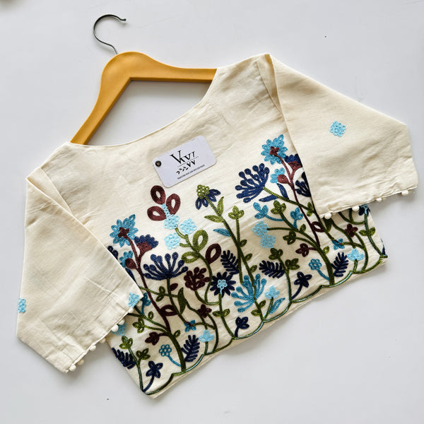 Khaadi Cotton Blouse with Beautiful Multi-Threadwork 5