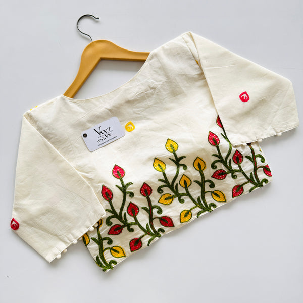 Khaadi Cotton Blouse with Beautiful Multi-Threadwork 2