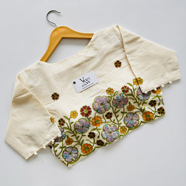 Khaadi Cotton Blouse with Beautiful Multi-Threadwork 4