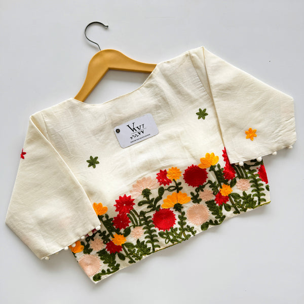 Khaadi Cotton Blouse with Beautiful Multi-Threadwork