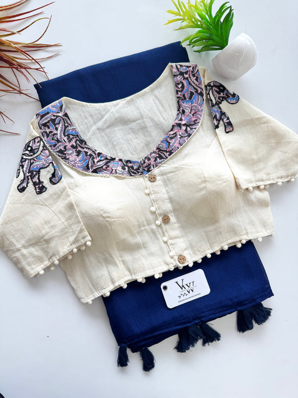 Cotton Perfection: Handloom Saree with Khaadi Blouse
