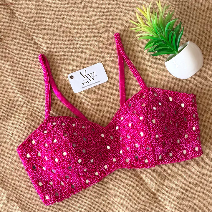 Designer Bralette Blouse with Exquisite Handcraft – vardhman weaves