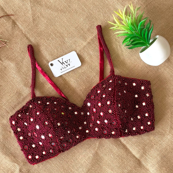 Designer Bralette Blouse with Exquisite Handcraft – vardhman weaves