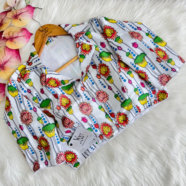 Jenny print with handwork blouse