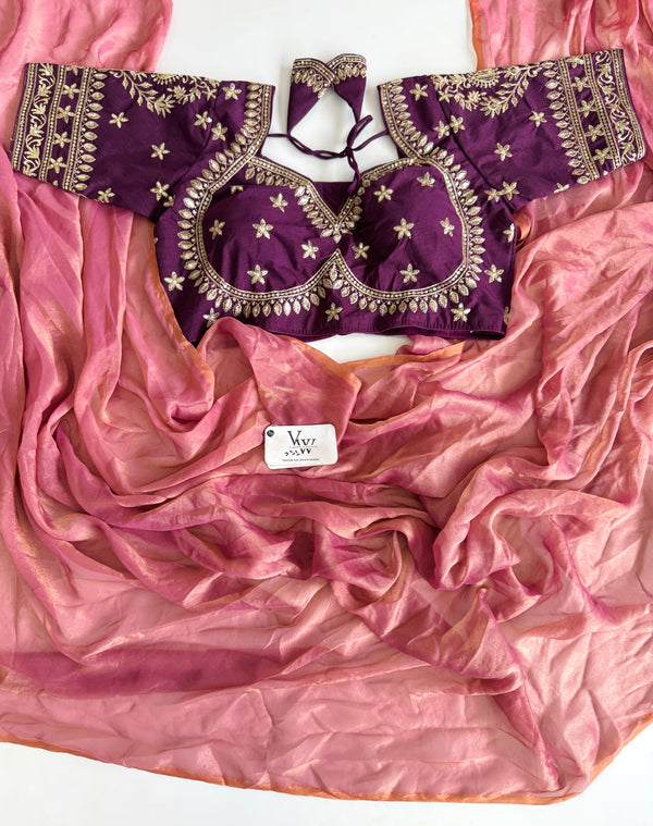 Mahi Mesmerizing Weave - Glass Handloom Saree with Contrast Blouse
