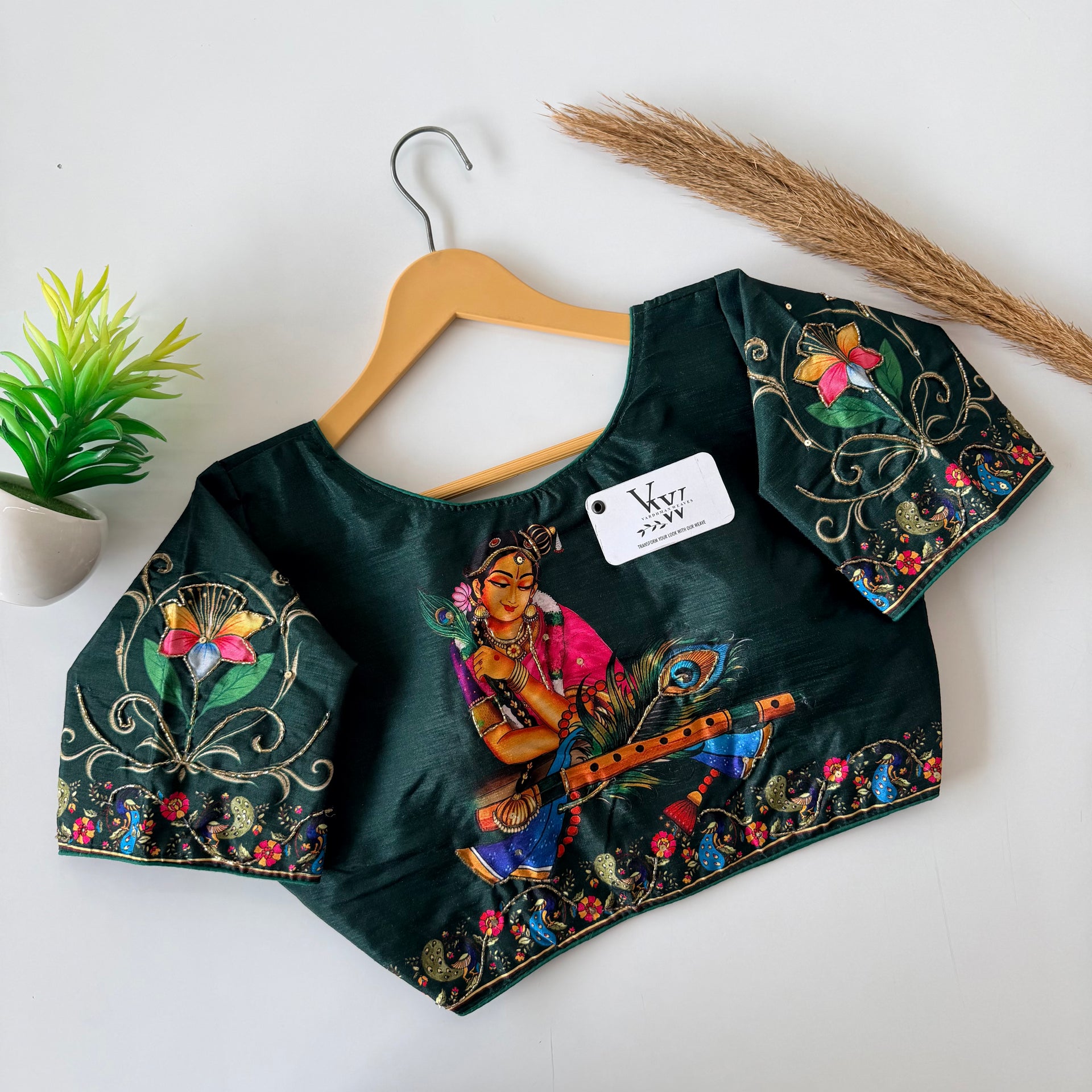 Radha Rani Printed Designer Blouse with Intricate Handwork 
